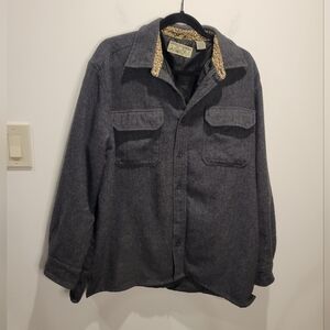 Upper Playground Mens Size L Wool Blend Gray Chore Shacket
